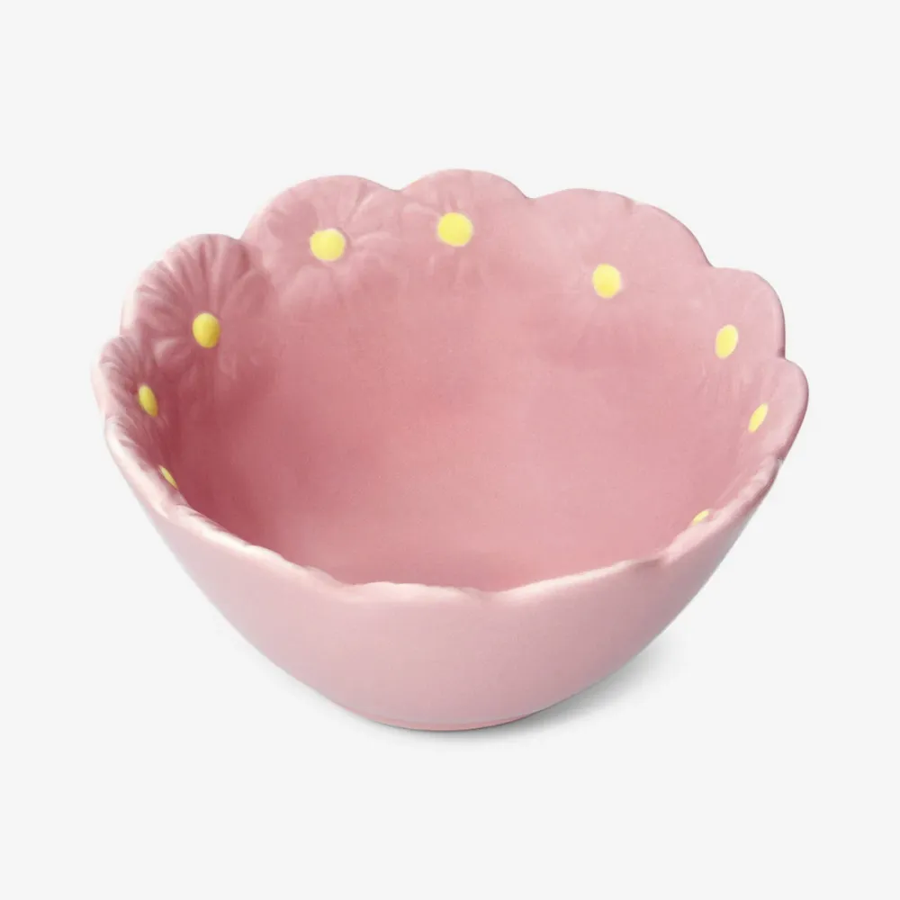 Lyserød blomsterskål - 11 cm