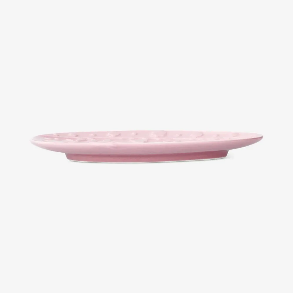 Lyserød serveringstallerken med påskeæg - 18 cm