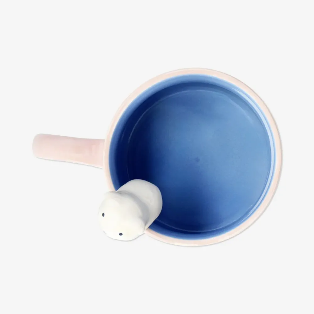 Lyserødt krus med 3D-kat - 465 ml
