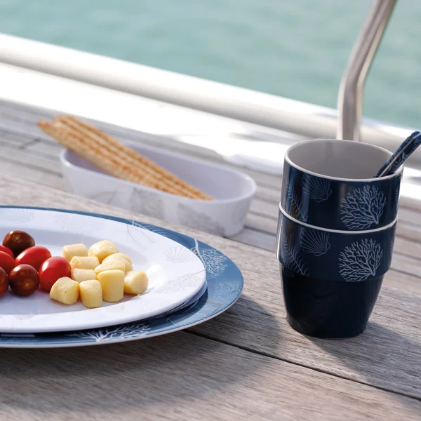 Marine Business, MB Living suppe tallerken, Ø16cm, 6 stk, marineblå/beige