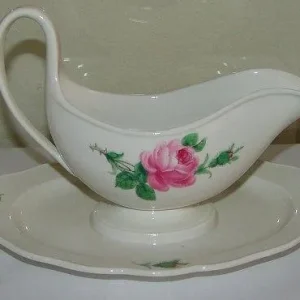 Meissen Porcelæn Sovseskål med underskål Rose Design
