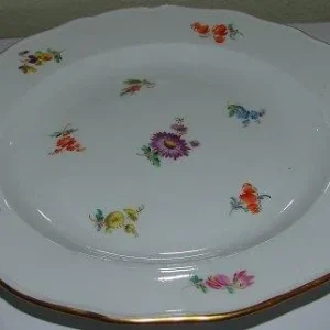 Meissen Porcelæn Spisetallerken med Blomster Design