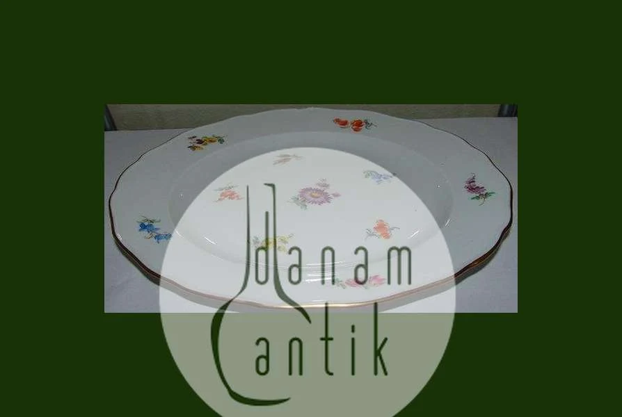 Meissen Porcelæn Spisetallerken med Blomster Design