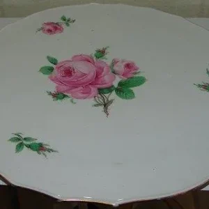Meissen Porcelæn Stort Kage Serveringsfad med Rose design