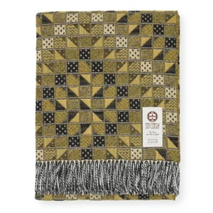 Merino-uldplaid 'Ella' - Amber grøn