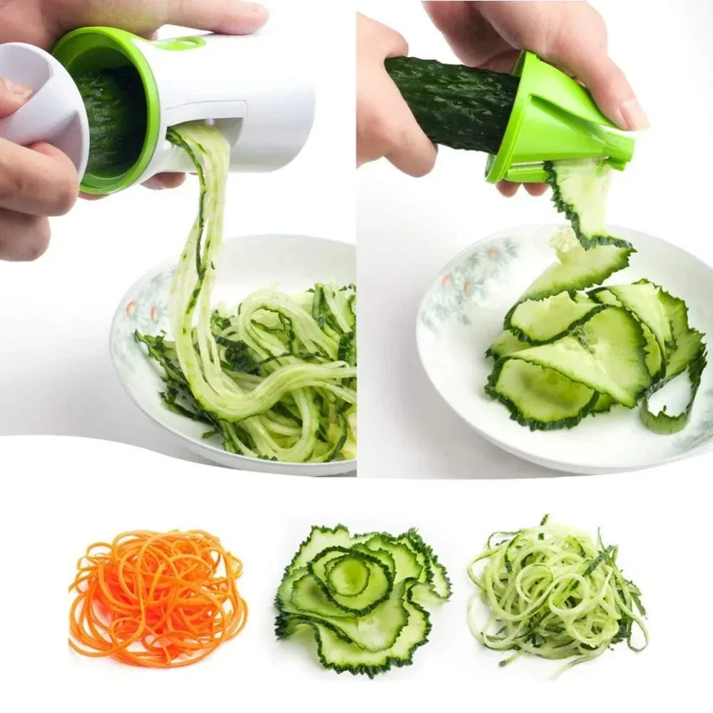 Multifunktionel grøntsagsspiralizer i rustfrit stål