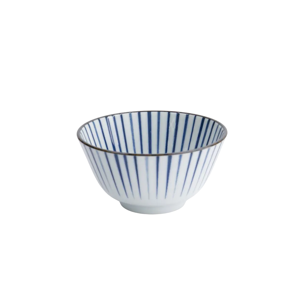 Natsu Tokusa Rice skål, blå/hvid - Ø12 cm.