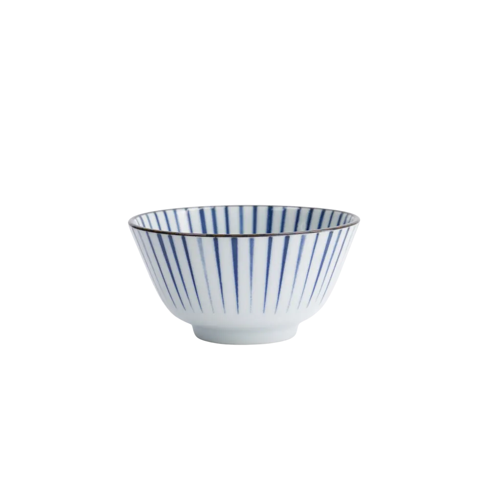Natsu Tokusa Rice skål, blå/hvid - Ø12 cm.
