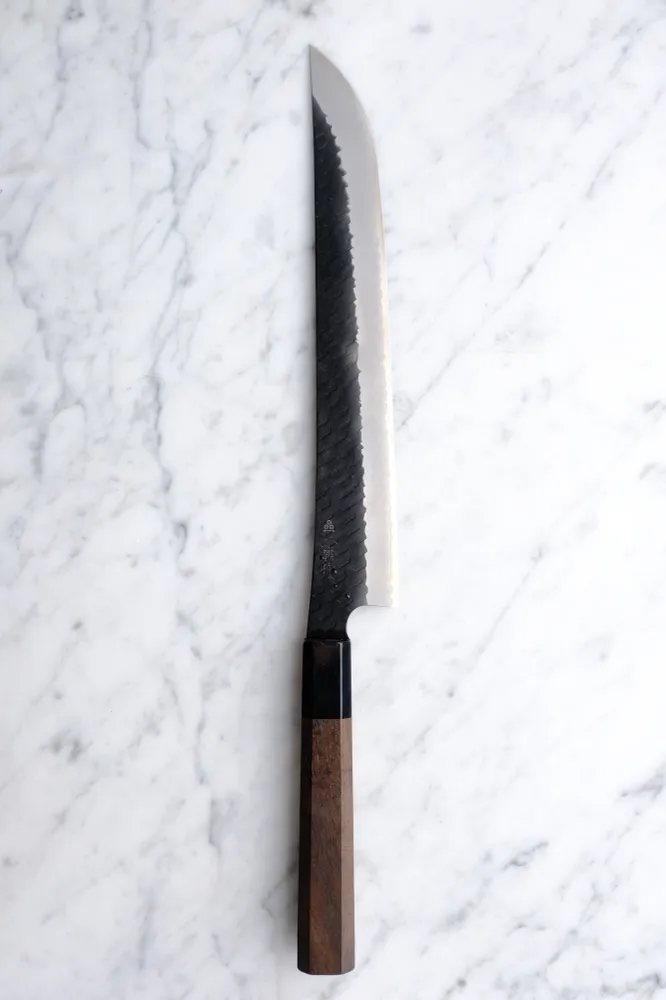 Nigara Hamono SG2 Kurouchi Walnut - 270 mm Sakimaru Sujihiki