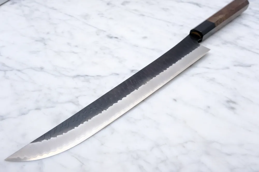 Nigara Hamono SG2 Kurouchi Walnut - 270 mm Sakimaru Sujihiki