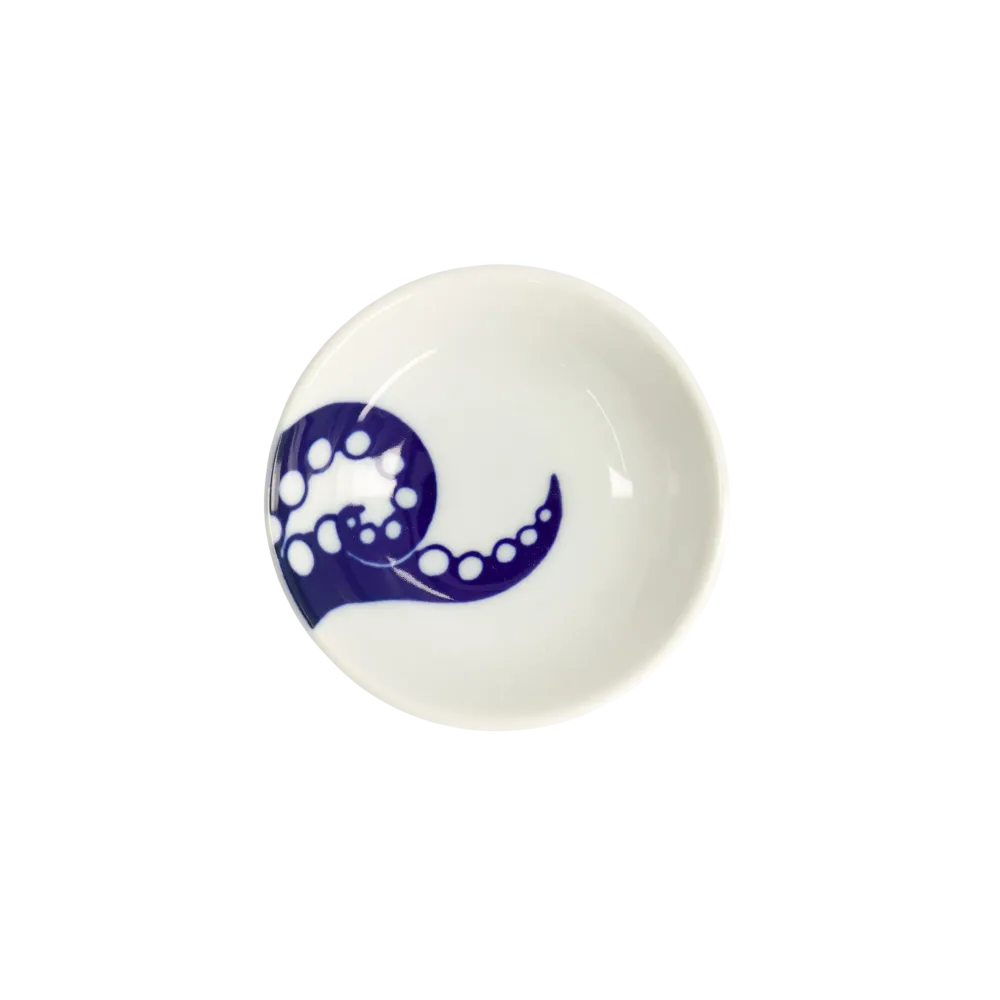 Octpus Kawaii Sauce skål, blå/hvid - Ø9 cm.