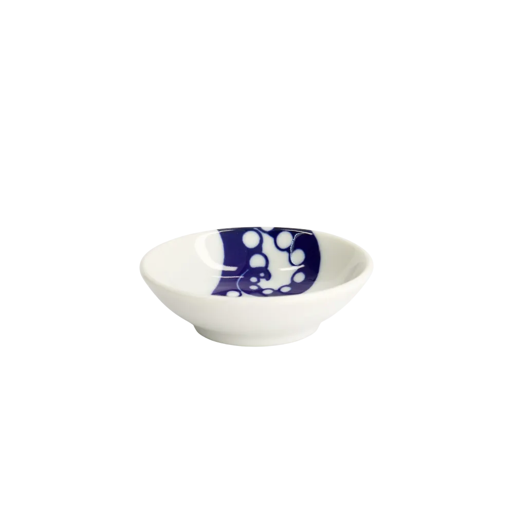 Octpus Kawaii Sauce skål, blå/hvid - Ø9 cm.