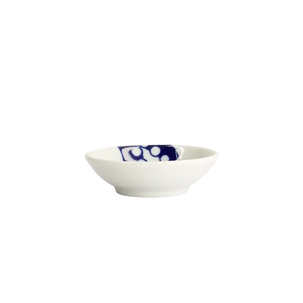 Octpus Kawaii Sauce skål, blå/hvid - Ø9 cm.