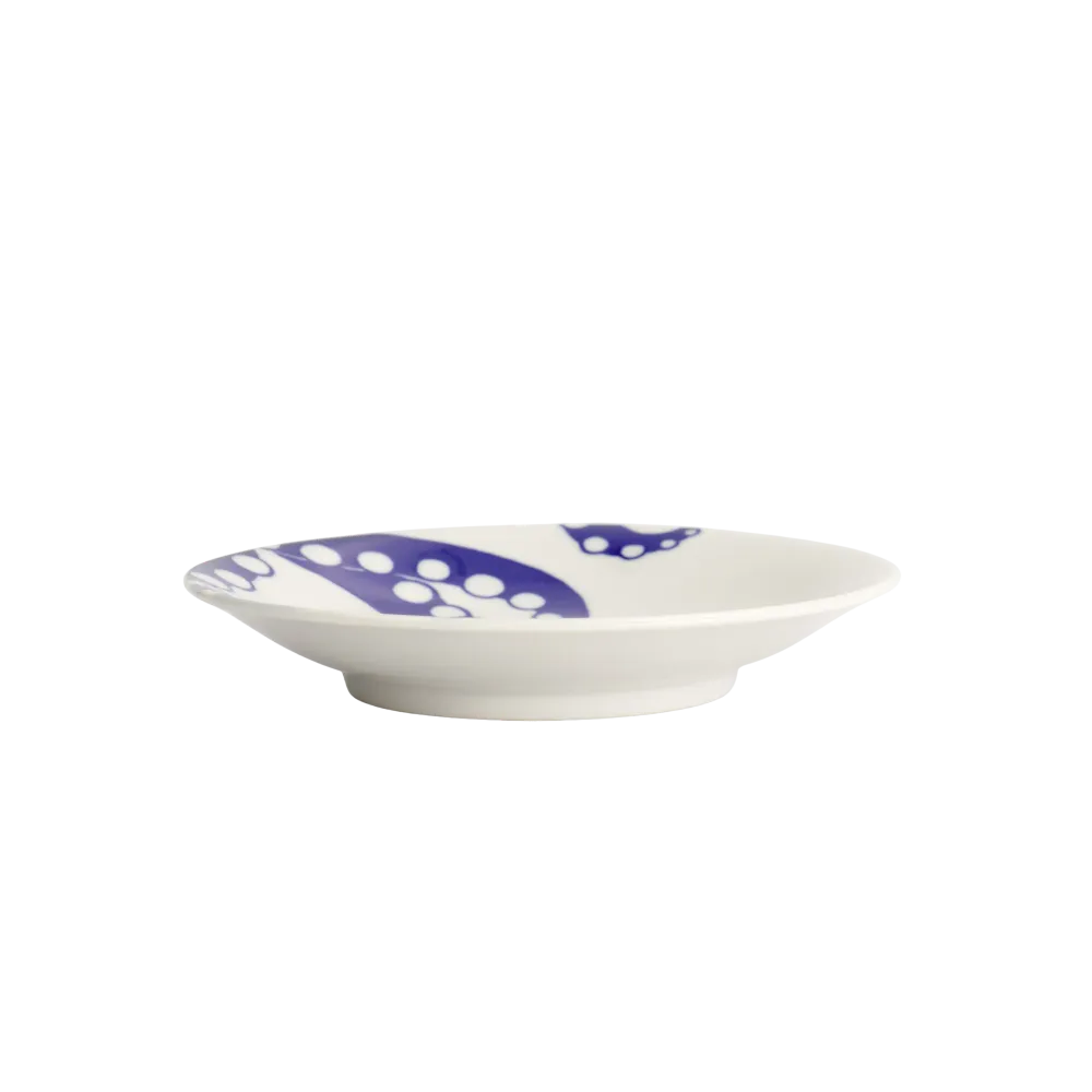 Octpus Kawaii tallerken, blå/hvid - Ø13,7 cm.