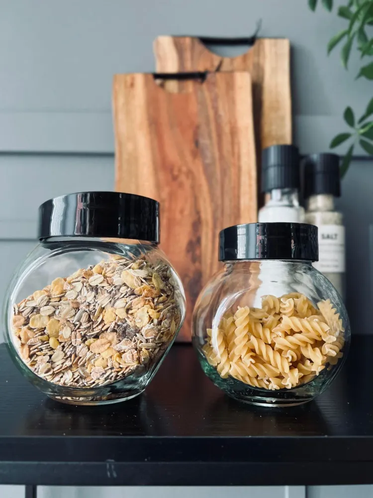 Opbevaringsglas 700ml - Sort låg