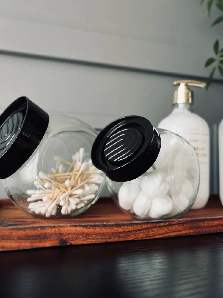 Opbevaringsglas 700ml - Sort låg