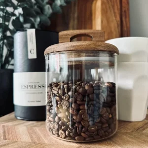 Opbevaringsglas med trælåg 500ml