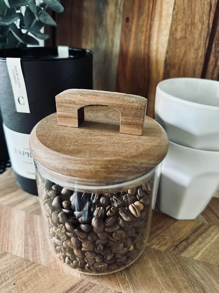 Opbevaringsglas med trælåg 500ml