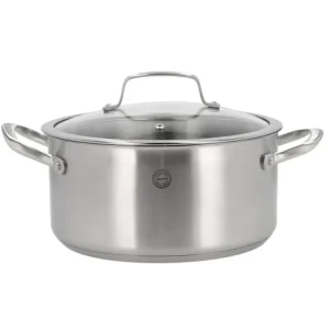 Pillivuyt Gourmet Roya Gryde med glaslåg Dia 24 cm 5,2 liter Stål