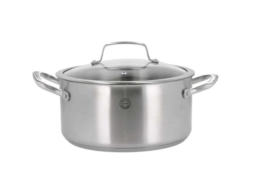 Pillivuyt Gourmet Roya Gryde med glaslåg Dia 24 cm 5,2 liter Stål