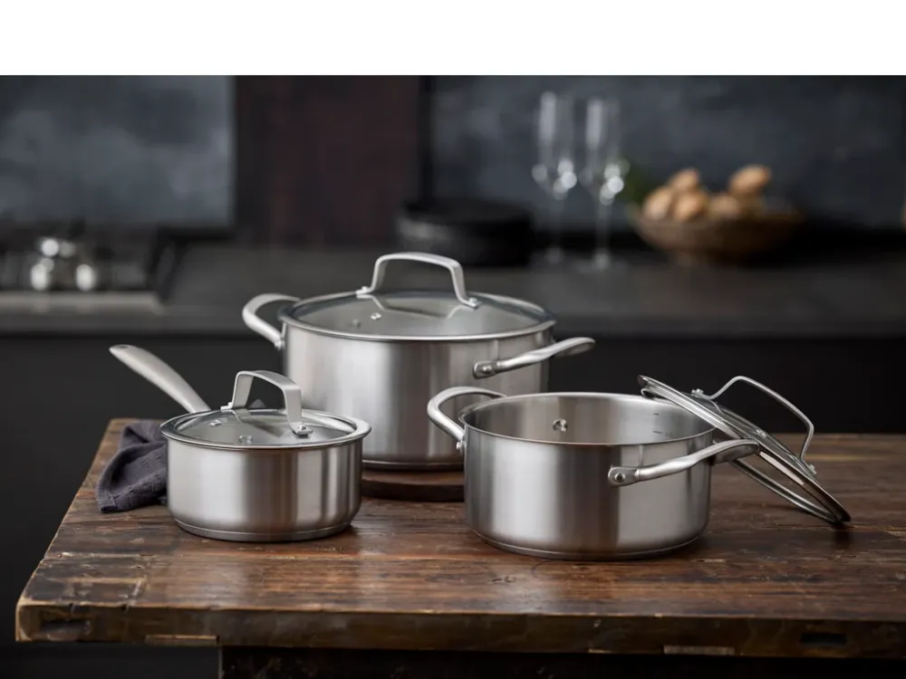 Pillivuyt Gourmet Roya Gryde med glaslåg Dia 24 cm 5,2 liter Stål