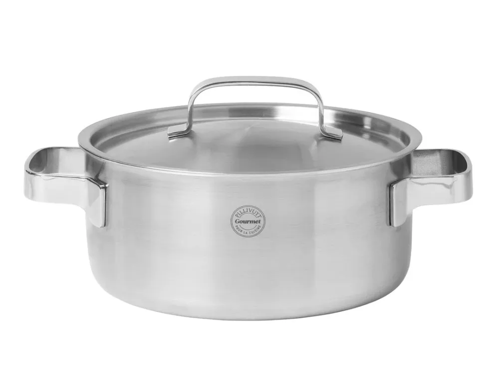Pillivuyt Gourmet Somme Gryde med låg Dia 24 cm 5 liter Stål
