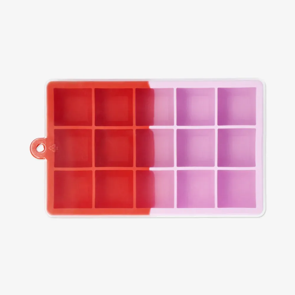 Pink og rød almindelig isterningbakke