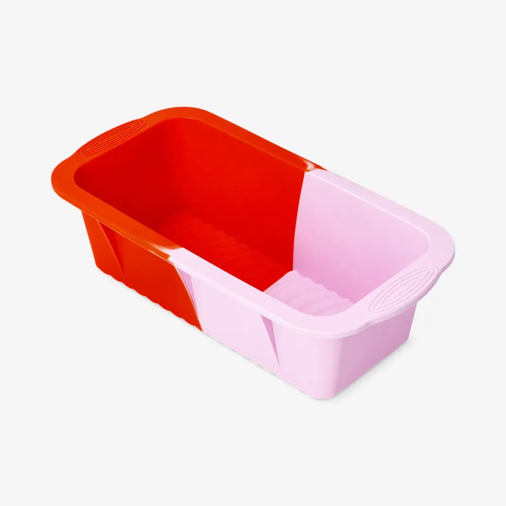 Pink og rød bageform i silikone