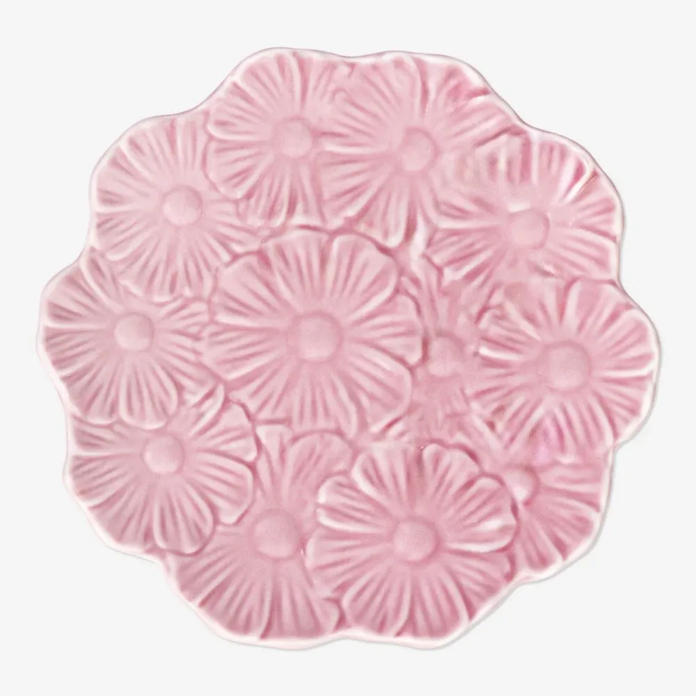 Pink blomstertallerken