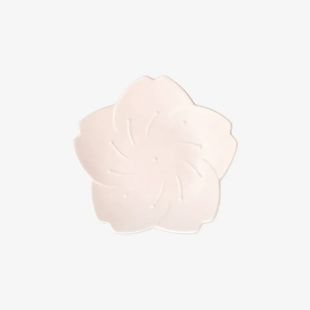 Pink blomstertallerken - 18 cm