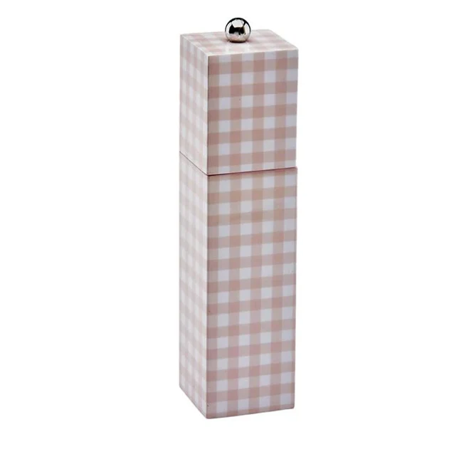 Pink Gingham Salt & Pepper Mill