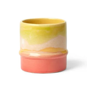 Poppery krus, yellow/apple green/pink - 36 cl