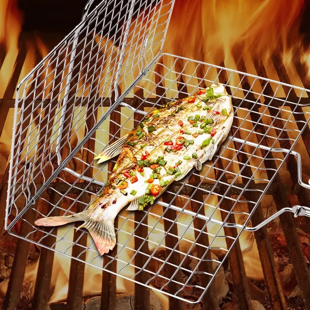 Praktisk grillkurv