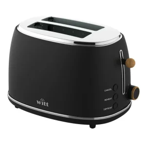 Premium 2-slice Wood brødrister - sort