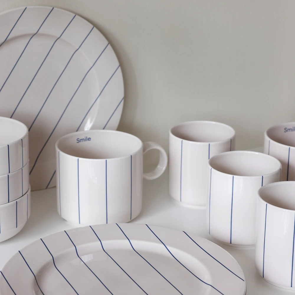 Pyjamas skål - Pastel Beige/Midnight Blue