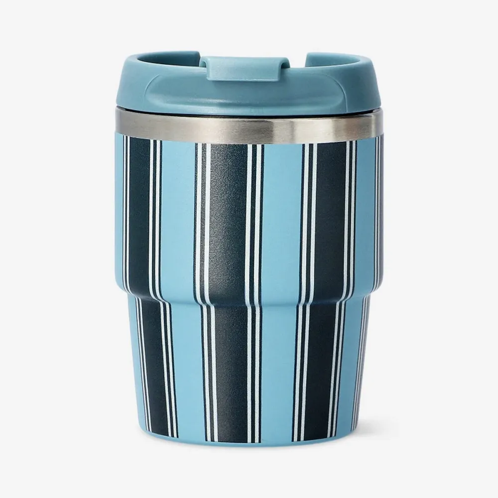 Rejsekrus med blå striber - 150 ml
