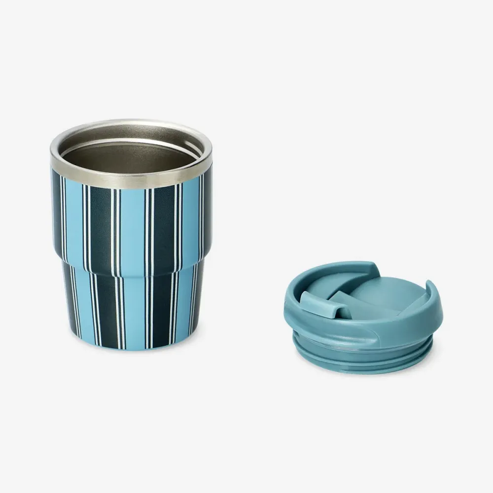 Rejsekrus med blå striber - 150 ml