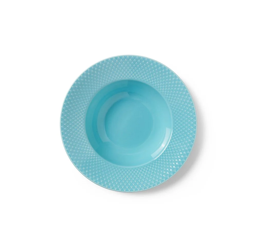 Rhombe Color Dyb tallerken, turkis - Ø24,5 cm