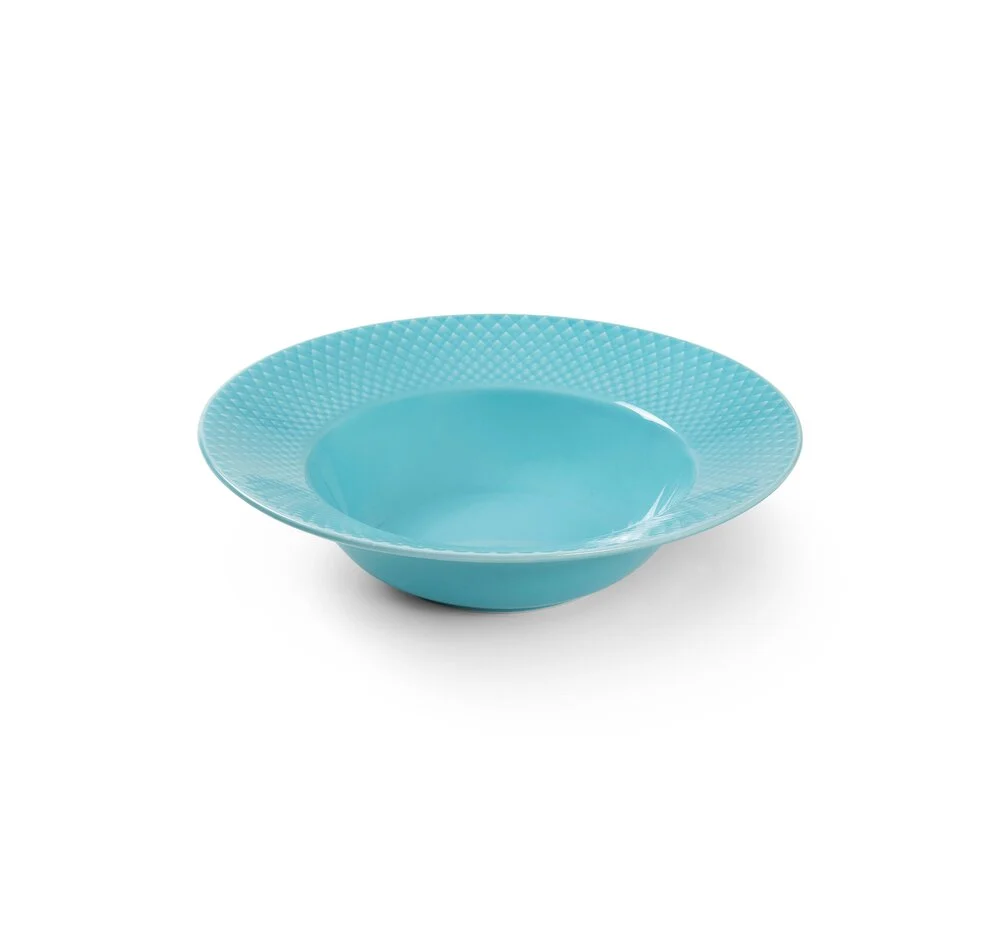 Rhombe Color Dyb tallerken, turkis - Ø24,5 cm