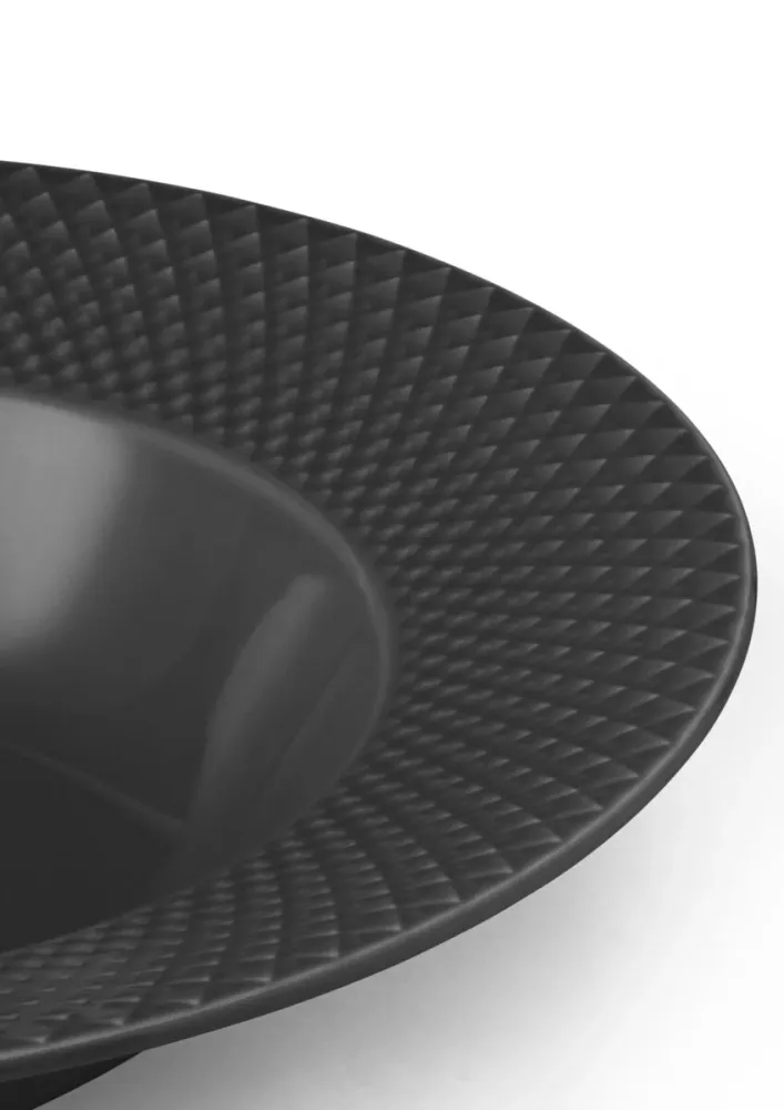 Rhombe Earth Dyb tallerken, slate - Ø24.5 cm.
