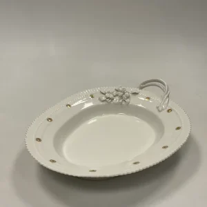 Royal Copenhagen Flora Danica Hvid Bladformet Assiet No. 554 / 3541