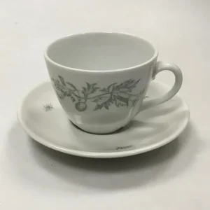 Royal Copenhagen Hotelporcelæn dekoreret med vilde planter Kaffekop og underkop No 9600