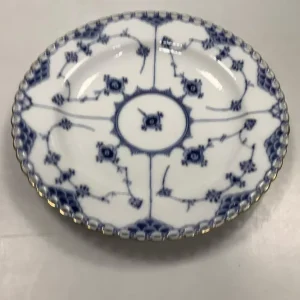 Royal Copenhagen Musselmalet Helblonde Flad Tallerken med guld No. 1084