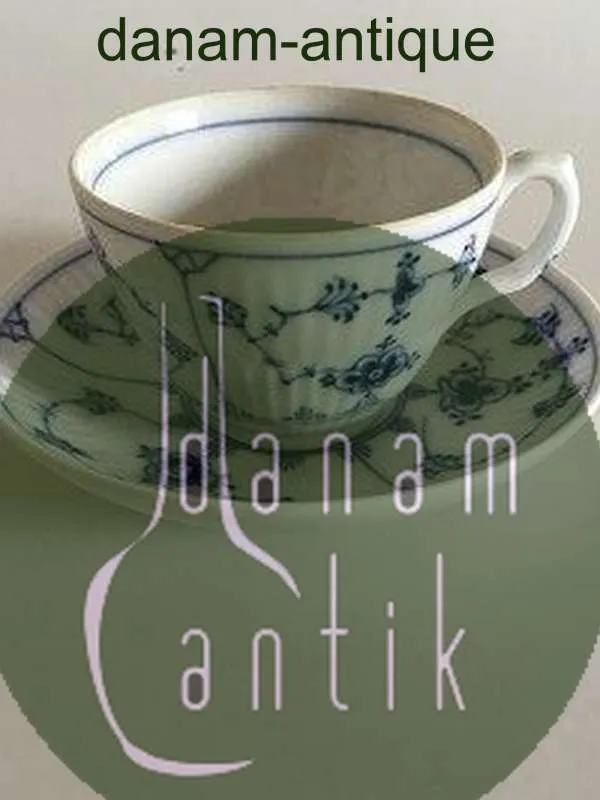 Royal Copenhagen Musselmalet Riflet Kaffekop og Underkop No. 71