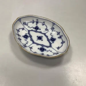 Royal Copenhagen Musselmalet Riflet Lille Assiet med guld No 146