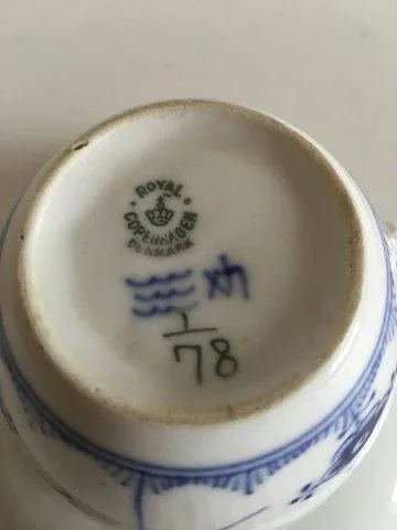 Royal Copenhagen Musselmalet Riflet Stor Kaffekop og Underkop No 78