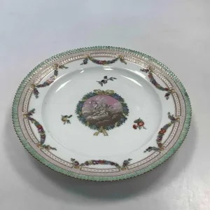 13 Royal Copenhagen Spisetallerkener Holsten-Gottorp Stellet fra 1783 ( Flora Danica Perlestel )