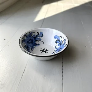 Rund skål med blå blomster - Vintage 209