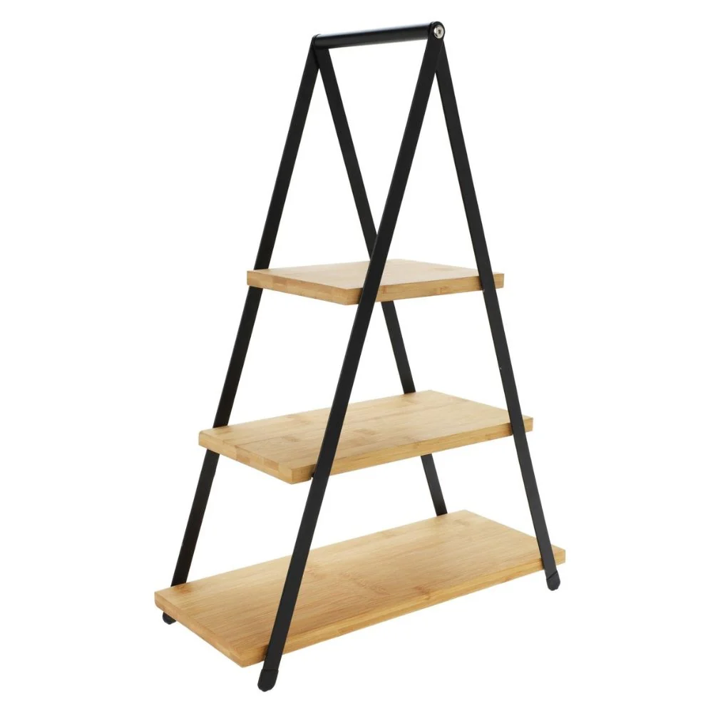 Serveringsstander med 3 hylder - bambus