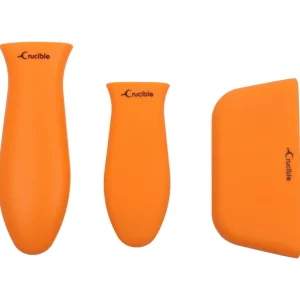 Silikone grydelapper (3-pak blandet orange) til støbejernsstegepander